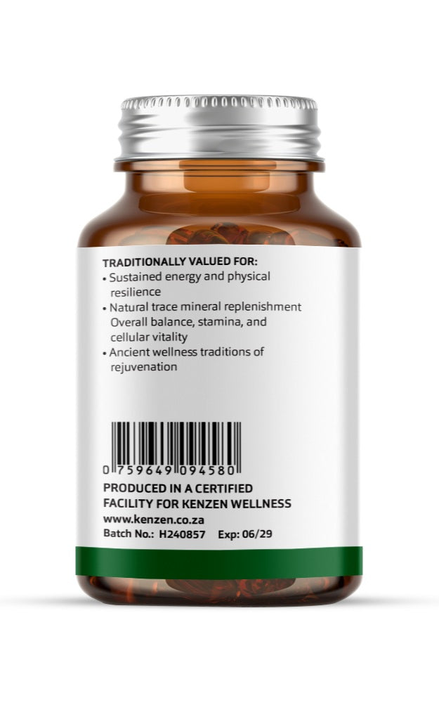 Kenzen Shilajit Capsules – Energy & Vitality Support | 20% Fulvic Acid | 60 Vegan Capsules