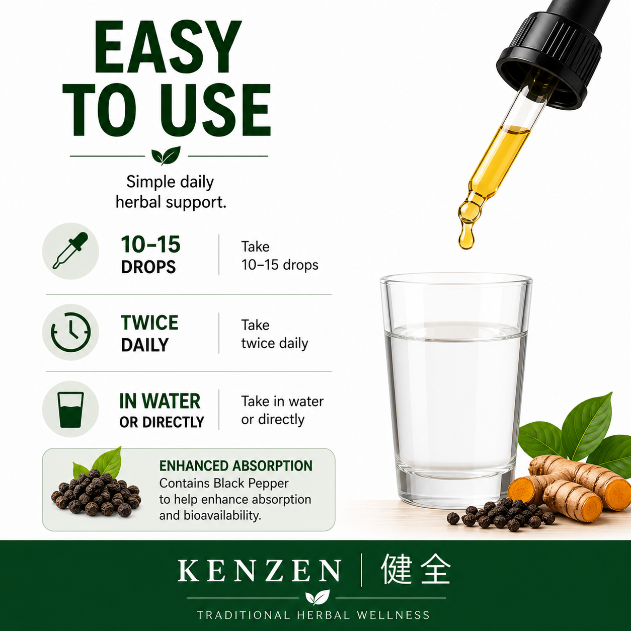 Kenzen Turmeric & Black Pepper Extract - Joint & Inflammatory Support