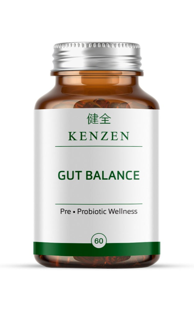 Kenzen Gut Balance Synbiotic – Bacillus Coagulans (LactoSpore®) Probiotic with Chicory Root Prebiotic | Digestive & Microbiome Support | 60 Vegan Capsules