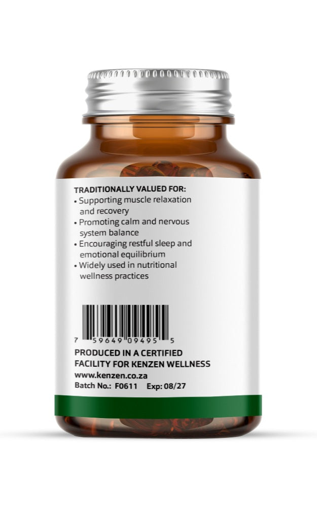 Kenzen Magnesium Glycinate Capsules – Calm, Sleep & Muscle Support | 500mg | Vegan Capsules