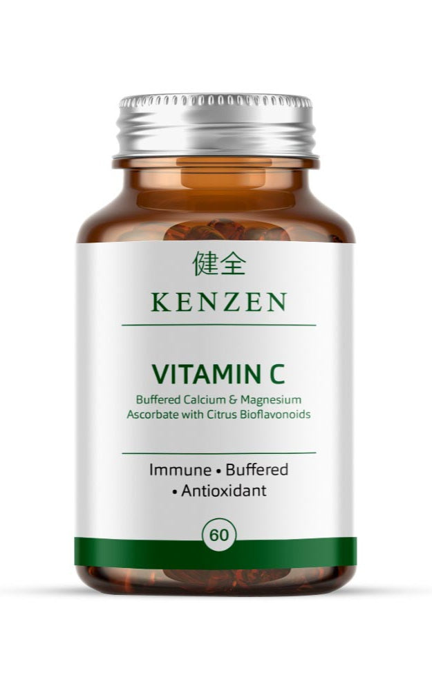 Kenzen Buffered Vitamin C Capsules | Calcium & Magnesium Ascorbate with Citrus Bioflavonoids | Immune Support & Antioxidant | 60 Vegetable Capsules