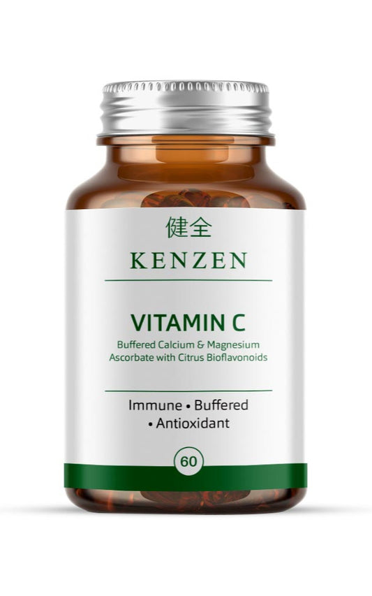 Kenzen Buffered Vitamin C Capsules | Calcium & Magnesium Ascorbate with Citrus Bioflavonoids | Immune Support & Antioxidant | 60 Vegetable Capsules