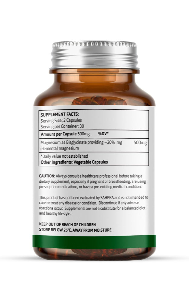 Kenzen Magnesium Glycinate Capsules – Calm, Sleep & Muscle Support | 500mg | Vegan Capsules