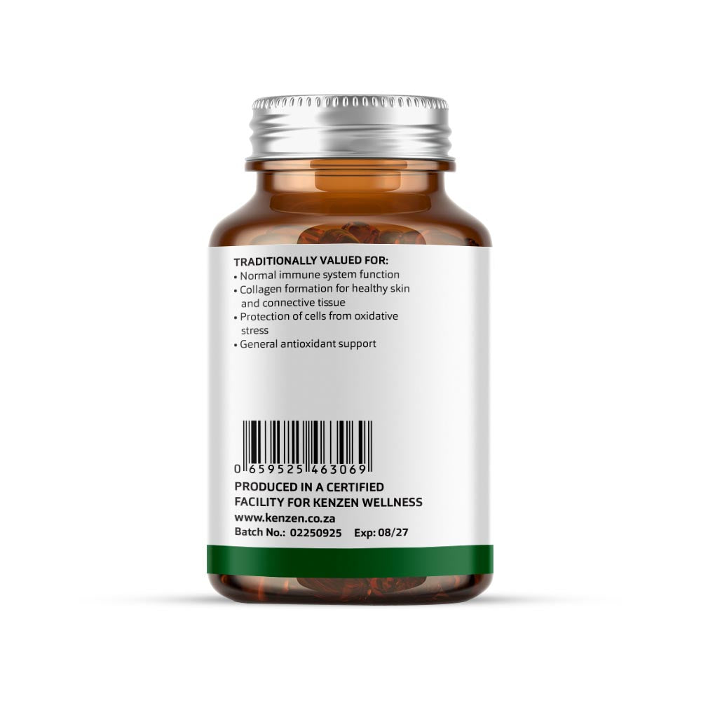Kenzen Buffered Vitamin C Capsules | Calcium & Magnesium Ascorbate with Citrus Bioflavonoids | Immune Support & Antioxidant | 60 Vegetable Capsules