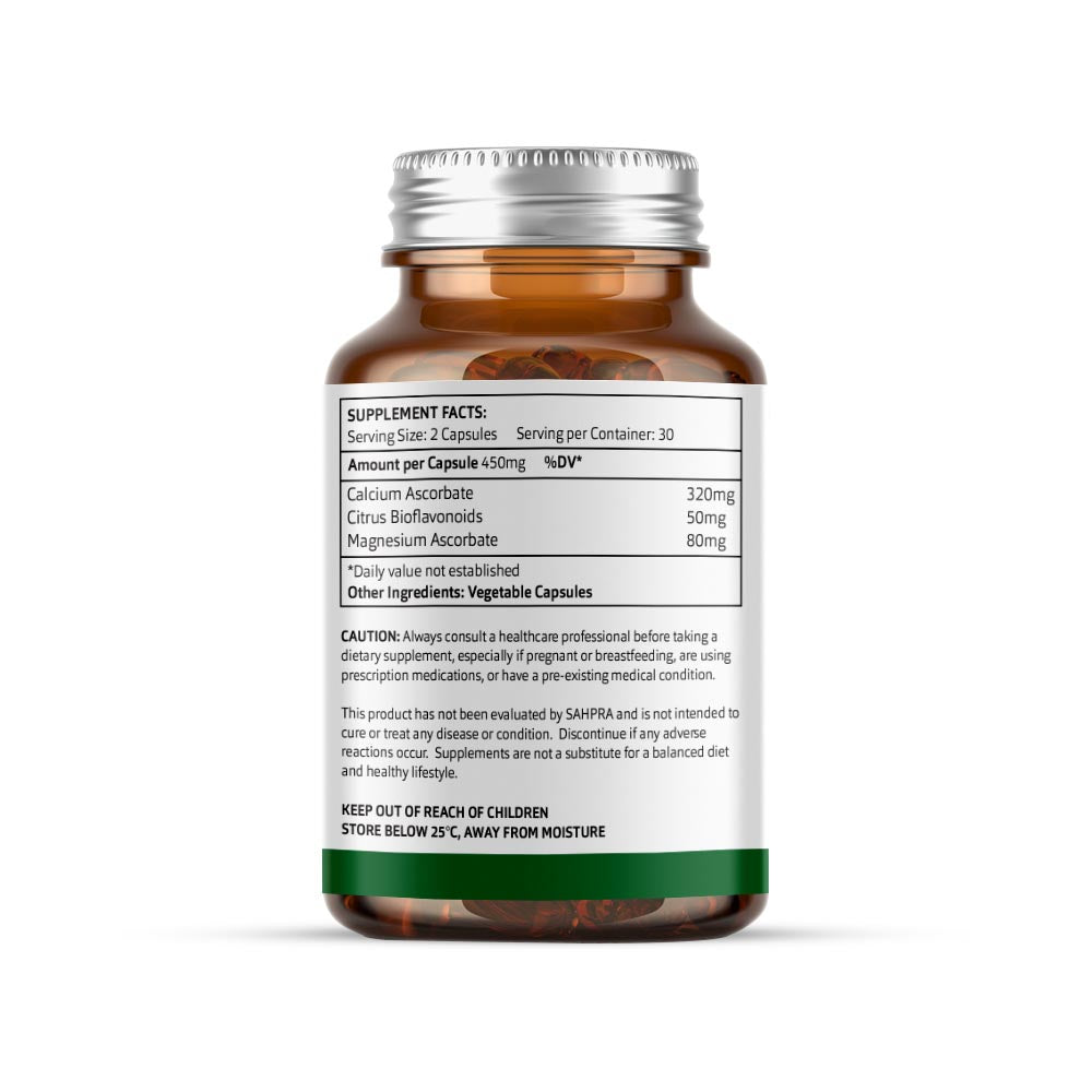 Kenzen Buffered Vitamin C Capsules | Calcium & Magnesium Ascorbate with Citrus Bioflavonoids | Immune Support & Antioxidant | 60 Vegetable Capsules